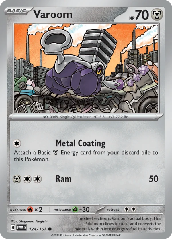 Pokémon TCG SV6: Twilight Masquerade 124/167 Varoom Common Ungraded