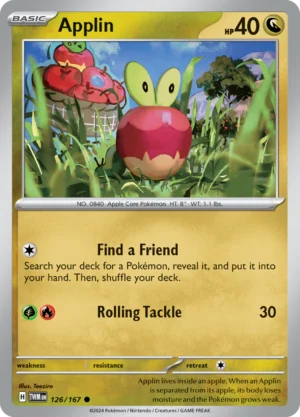 Pokémon TCG SV6: Twilight Masquerade 126/167 Applin Common Ungraded