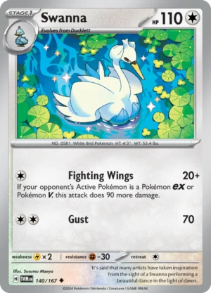Pokémon TCG SV6: Twilight Masquerade 140/167 Swanna Uncommon Ungraded