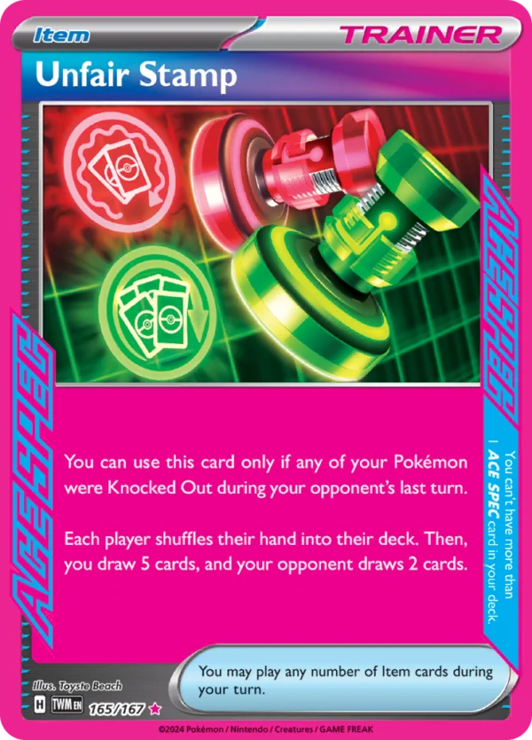 Pokémon TCG SV6: Twilight Masquerade 165/167 Unfair Stamp Ace Spec Ungraded