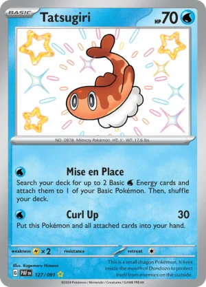 Pokémon TCG SV: Paldean Fates 127/091 Tatsugiri Shiny Rare Ungraded